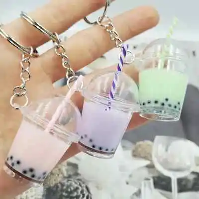 Bubble Boba Tea Keychain Cute Food Theme Drink Bag Charms Kawaii • $4.05