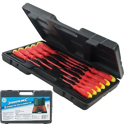 Silverline 11pc Insulated Magnetic Soft Grip Screwdriver Phillips Flat Set • £18.19