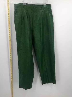 Pelle Pelle Marc Buchanan Men Green Monogram Leather Straight Leg Chino Pants 38 • $9.99