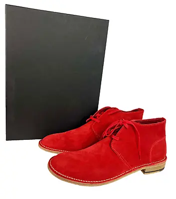 45 12 NIB New Dsquared2 Mens Red Nubuck Chukka Lace Up Shoes Boots Ankle • $79.99