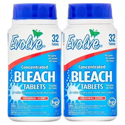 Evolve Ultra Concentrated Bleach Tablets Original Scent 64 Total 2 Pack • $8.97