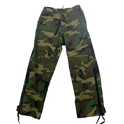 US Military Cold Weather Gore-Tex Trousers Woodland Camo Small-Long 32x31 • $34.99