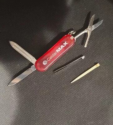 Vintage CederMax Promotional Pocket Knife Scissors Nail File Tweezers Toothpick • $13.99