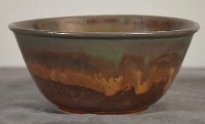 Greenleaf Stoneware Glazed Studio Pottery Bowl Brown Green Signed John Macomber • $65