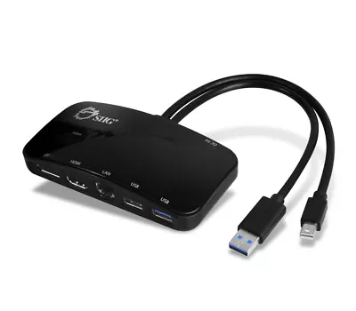 SIIG Mini-DP Video Dock With USB 3.0 LAN Hub - Black (JU-H30412-S1) • $73.59