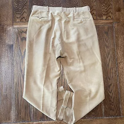 Polo Ralph Lauren Pleated Pants Cotton 36x31 Tan Made In Italy Cuffed Suede • $24.95