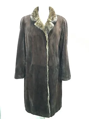Lustrous Dense Luxury U S Sheared Mahogany Mink Fur Lady 3/4 Coat Free Shipping • $3356.50