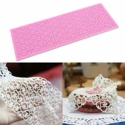 Lace Silicone Mold Mould Sugar Craft Fondant Mat Cake Decorating Baking Tools • $0.99