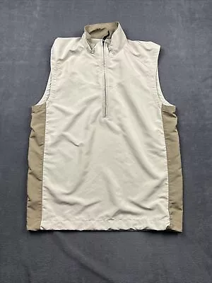 Nike Golf Vest Adult S Beige Tan Performance Lightweight Quarter Zip Sleeveless • $14.95