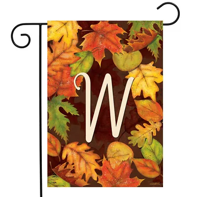 Fall Leaves Monogram Letter W Garden Flag Autumn 12.5  X 18  Briarwood Lane • $9.86