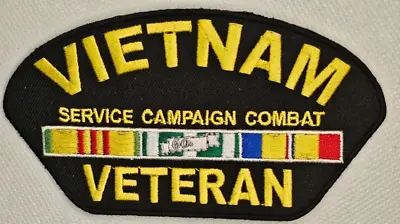 Vietnam Service Campaign Combat Veteran 5 Inch X 2.5 Inch Patch *Made In USA* • $5.95