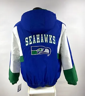 SEATTLE SEAHAWKS Starter Hooded  Pro Line  Jacket BLUE/GREEN  S M L XL 2X • $135