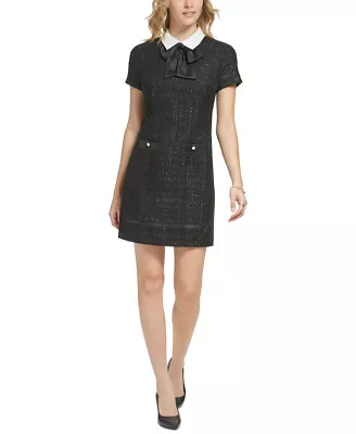 Karl Lagerfeld Paris Women's Abstract Knit Sheath Dress (Black/Soft White 8) • $11.76