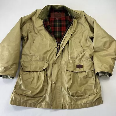 Woolrich Vintage Men's Jacket Lined Outdoor Chore Coat Khaki Tan Sz L • $50