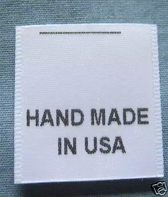 250 Pcs Satin Printed Clothing Sewing Labels Care Label - Hand Made In Usa • $18.99