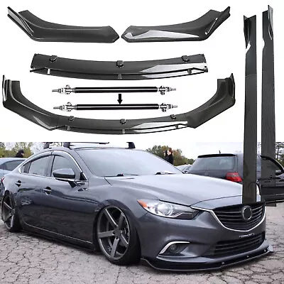 Front Bumper Lip Spoiler Splitter Carbon Fiber Side Skirt For Mazda6 2014-2018 • $129.99