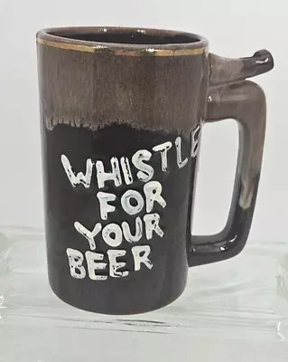 Vintage 1970's Novelty Beer Stein~Real Whistle~Artmark~Pottery Mug~Barware~5  • $8.50