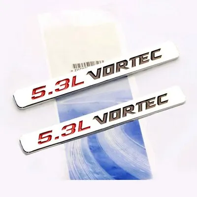 2pcs 5.3L Vortec Hood Emblem Engine Badge Silverado Z71 Car Sierra Chrome • $14.44