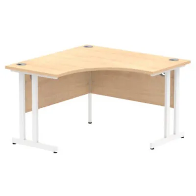 Impulse 1200mm Corner Desk Maple Top White Cantilever Leg • £223.95