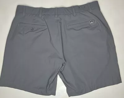 UNDER ARMOUR Heatgear Gray Hidden Elastic Waistband Chino Shorts Men Sz 40 • $14.99