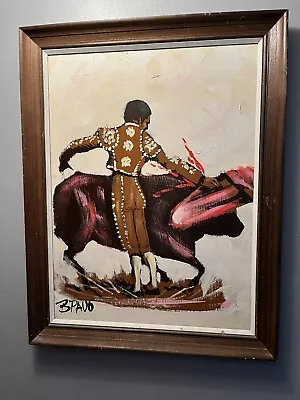 Vtg 60s-70s Handcraft Studio JAIME BRAVO Painting Bullfighter Mexican  Matador • $99.99