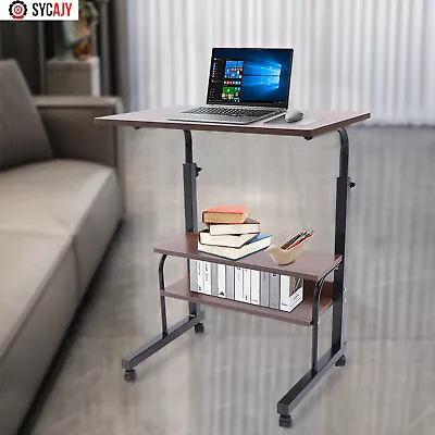 Mobile Sofa Side Table Laptop Table Book Desk Cart Tray Adjustable W/ Wheels  • $35.15