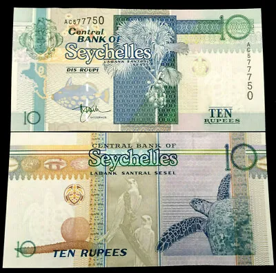 Seychelles 10 Rupees Year 2010 Banknote World Paper Money UNC Currency Bill • $7.25