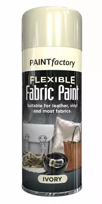 Ivory Fabric Spray Paint Leather Vinyl Textile Clothes Flexible Fast Dry 200ml • £6.99