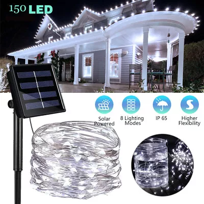 150LED Solar Powered Warm White Christmas Solar String Outdoor Lights Waterproof • $4.99