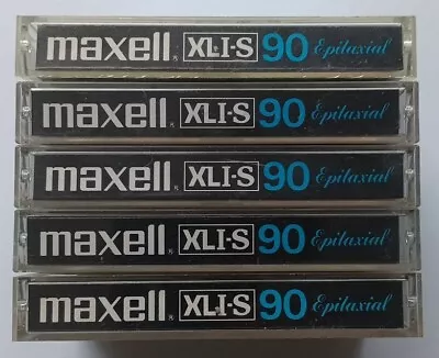 FIVE [5] MAXELL XLI-S 90 EPITAXIAL Cassette Tapes USED ONCE JAPAN  • $75