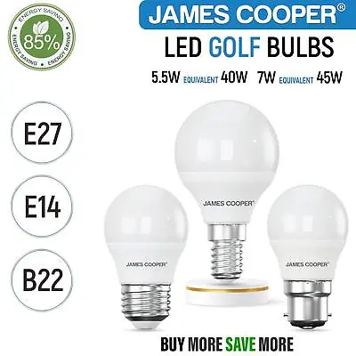 G45 LED Golf Bulb Energy Saving Warm Day Light B22 E27 E14 Bayonet Screw 5.5W 7W • £2.89