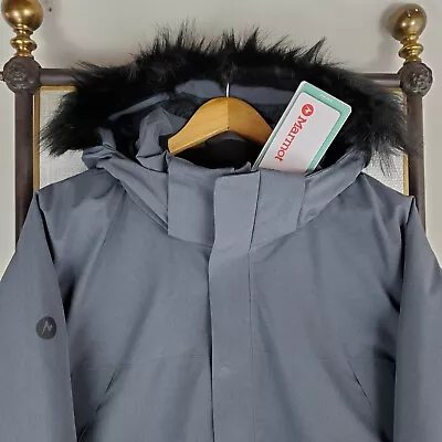 NWT $375 MARMOT Size 2XL 700 Goose Down Mens Gray Hooded Yukon II Jacket Parka • $283.10