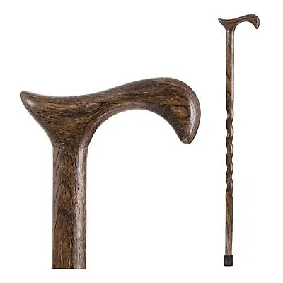 Brazos Twisted Wood Grain Wood T-Handle Cane 37 Inch Height • $43.48