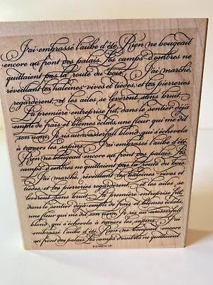 $17 • Buy Stampin UP EN FRANCAIS Wooden Background Stamp French Cursive