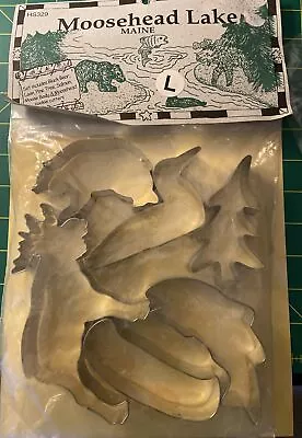 Moosehead Lake Maine Cookie Cutter Set Bear Loon Pine Tree Salmon Moose Canoe ￼ • $14.99