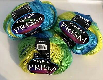 Lot Of 3 MARY MAXIM PRISM In RAIN FOREST 290yds 3.5oz • $25