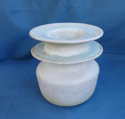 Unusual Studio Pottery Vase - 17cm Tall X 16cm Diameter- Glass Like Design • £3.95