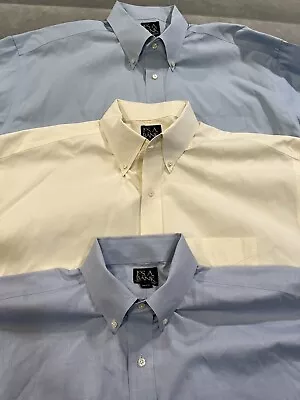 JOS.A.BANK Traveler's Collection Men 17 1/2-34 Tailored Fit Lot 3 Dress Shirts • $36.87