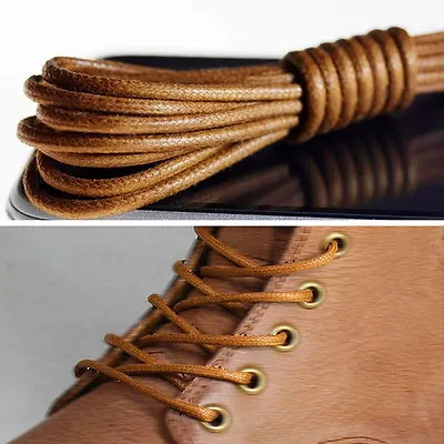 Men Wemen Thin Wax Shoe Laces Shoelace Waxed String For Leather Boot BroguesA-wq • £3.97