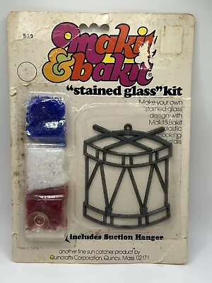 Vintage Makit Bakit Christmas Drum Stained Glass Kit Sun Catcher Red White Blue • $16.99