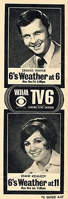 1972 TV AD~WJIM WEATHER DENNIS WAYNE & DIANE KENNEDY~Lansing / FlintMichigan • $12.50