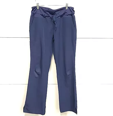 Barco One Scrub Pants Womens Small Petite Navy Blue 5-Pocket Waistband Flared • $16.27