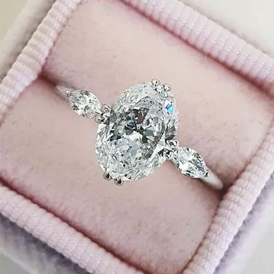 $2.04 • Buy Elegant 925 Silver Filled Ring Women Cubic Zircon Wedding Gift Ring Sz 6-10