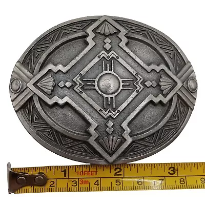 Aztec Style Belt Buckle Vintage Native American Design Geometric Country Western • $24.99