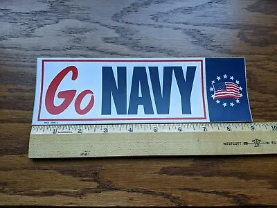 Vintage Collectable Bumper Sticker  Go Navy  • $5.99