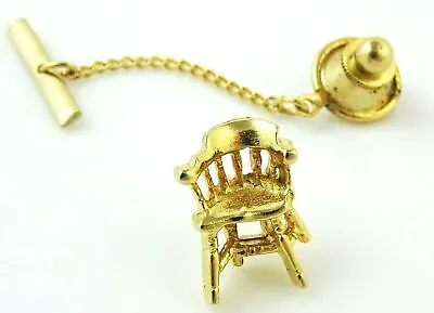 Armchair Tie Tack Chair Gold Tone Pin • $12.50