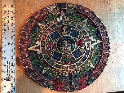 $50 • Buy Aztec Mexican Mayan Sun Stone Wheel Circle Calendar Wall Decor 3D Plaque