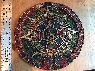 Aztec Mexican Mayan Sun Stone Wheel Circle Calendar Wall Decor 3D Plaque • $50