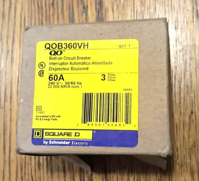 Square D QOB360VH 60 A Miniature Circuit Breaker 3 Pole 60 Amp Bolt On 3 Pole • $55