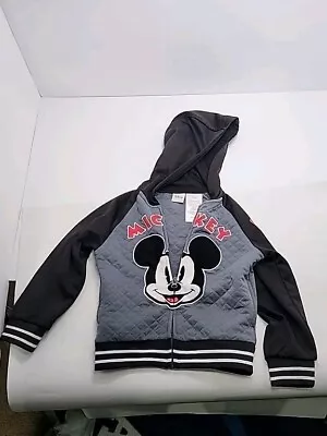 Disney Mickey Mouse Kids Jacket Quilted Letterman Flocked Toddler Youth Size 4T • $4.99